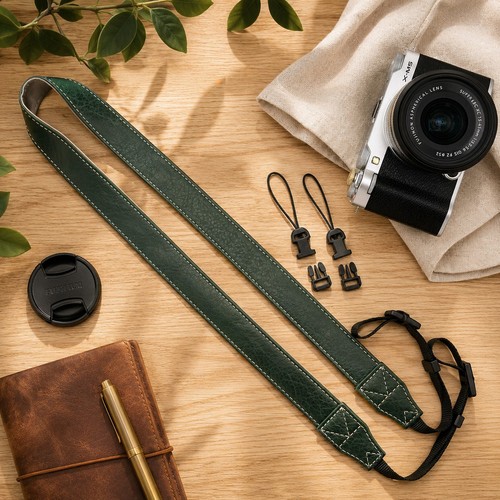 Khaki green camera neck strap - green,