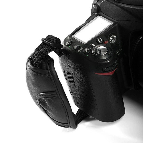 Leather wrist strap camera - leather,